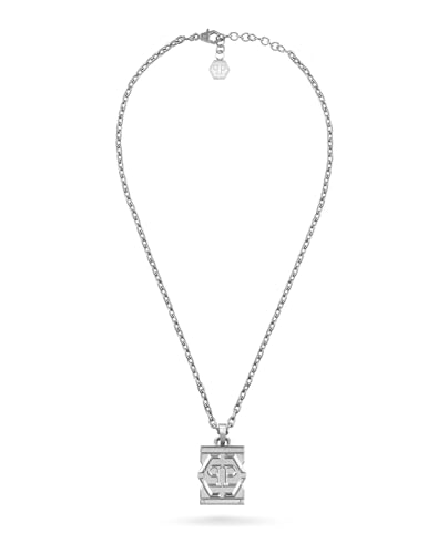 Philipp Plein Mens Hexagon Tactical Buckle Cable Chain Necklace