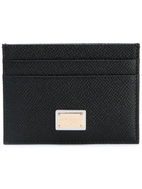 DOLCE & GABBANA Dauphine Calfskin Card Holder With Branded Plate Women