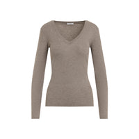 Brunello Cucinelli Ribbed V-Neck Sweater Women