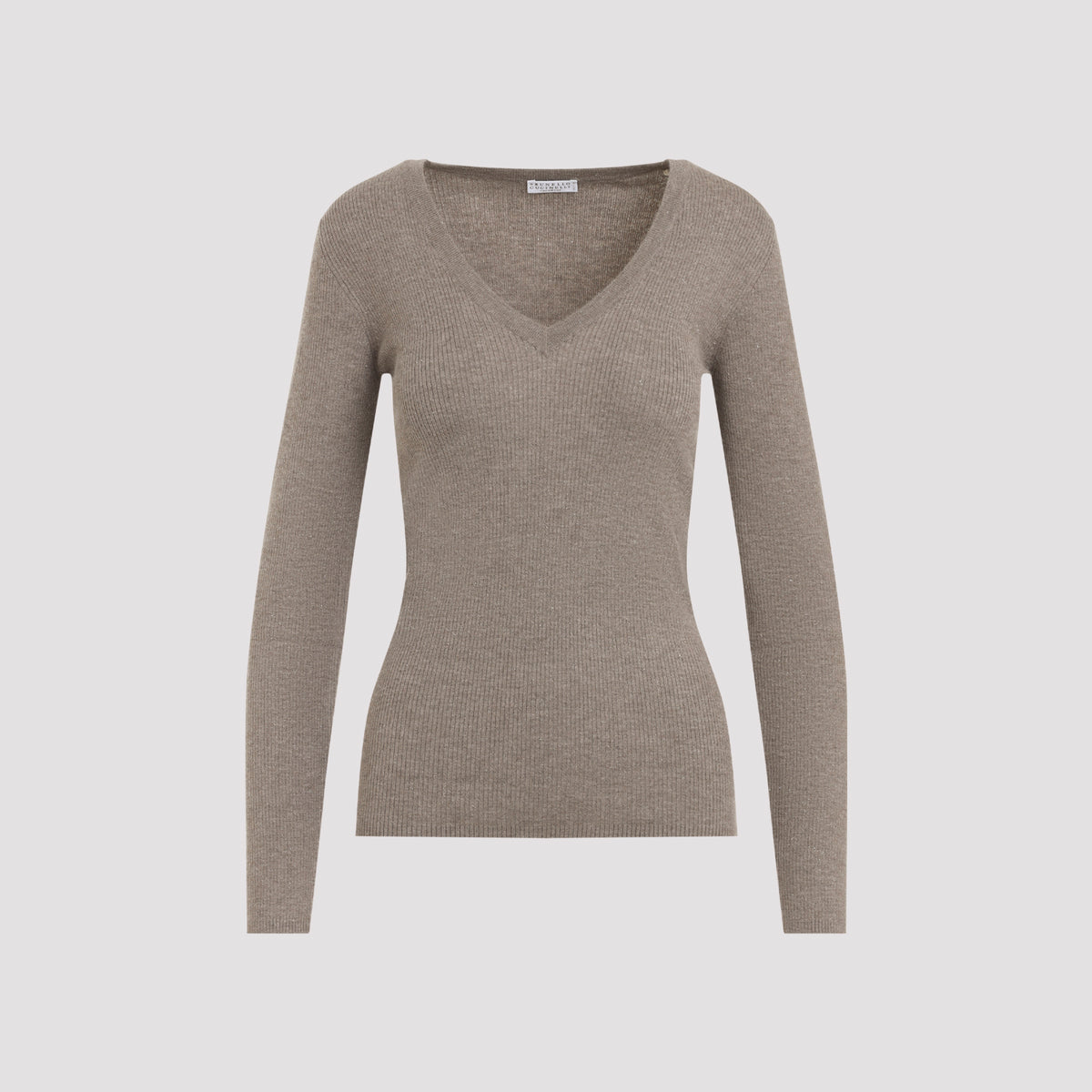 Brunello Cucinelli Ribbed V-Neck Sweater Women