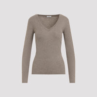 Brunello Cucinelli Ribbed V-Neck Sweater Women