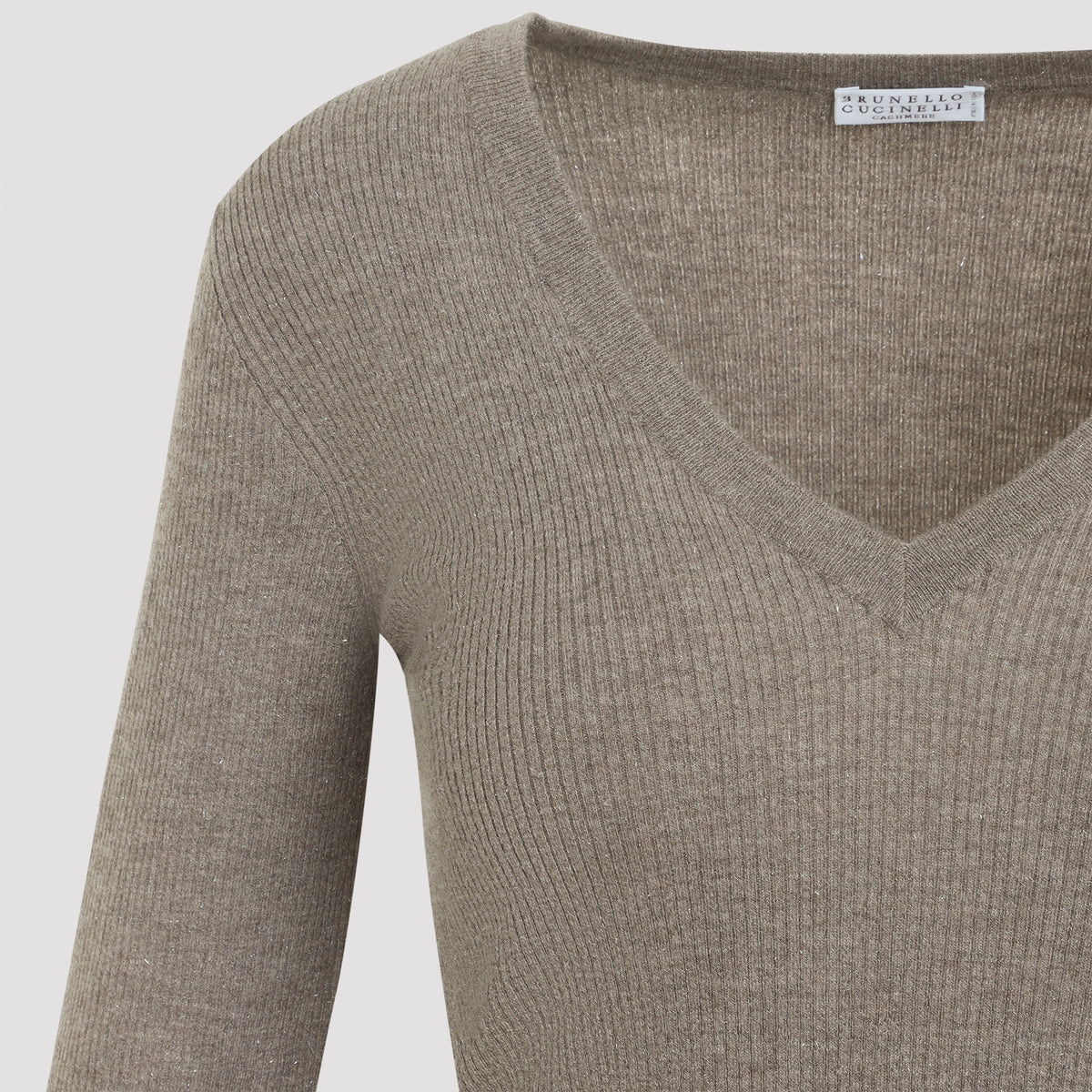 Brunello Cucinelli Ribbed V-Neck Sweater Women