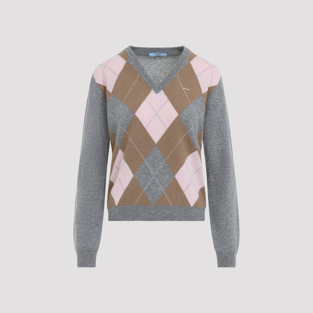 Prada Argyle V-Neck Sweater Women