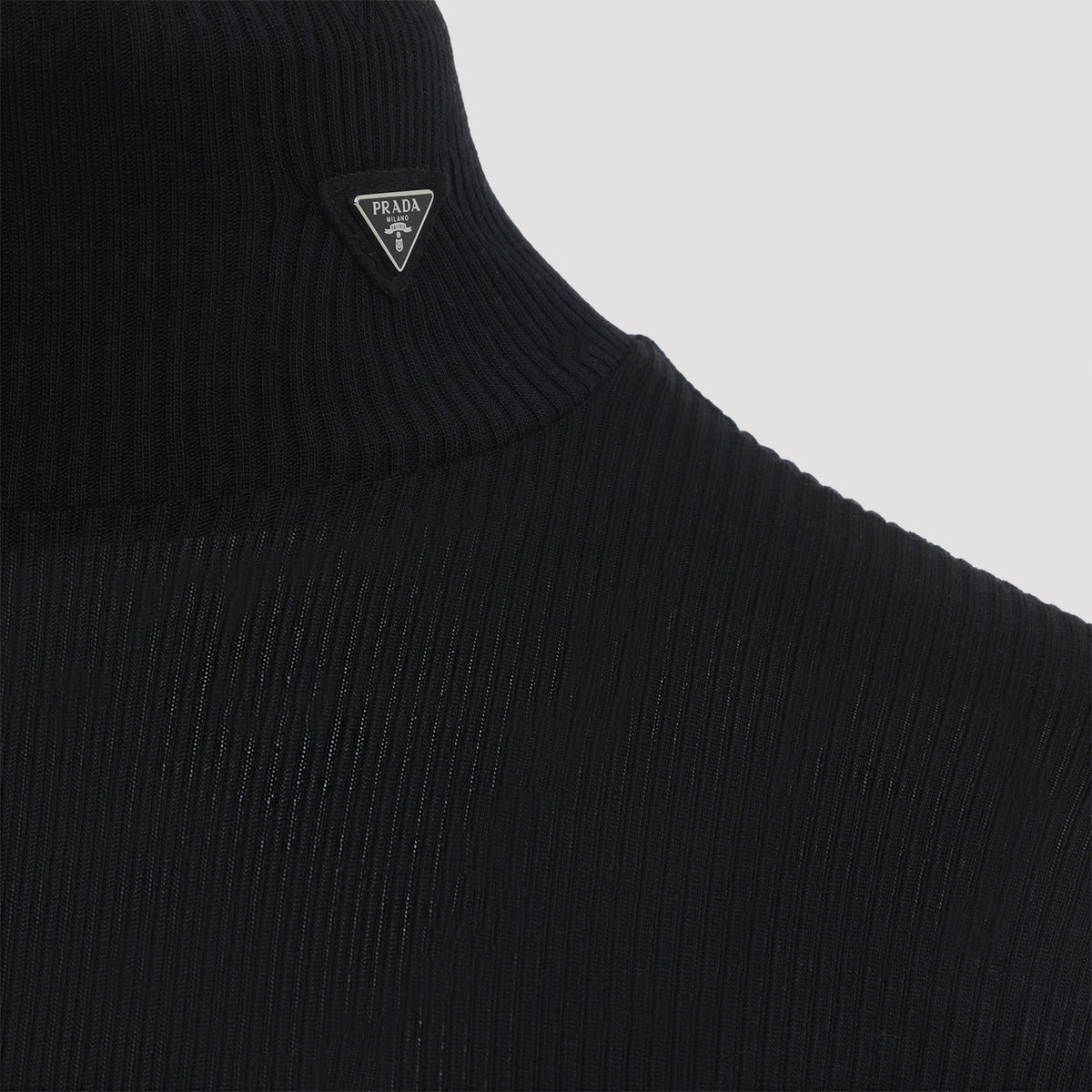 Prada Ribbed Knit Turtleneck Top Women