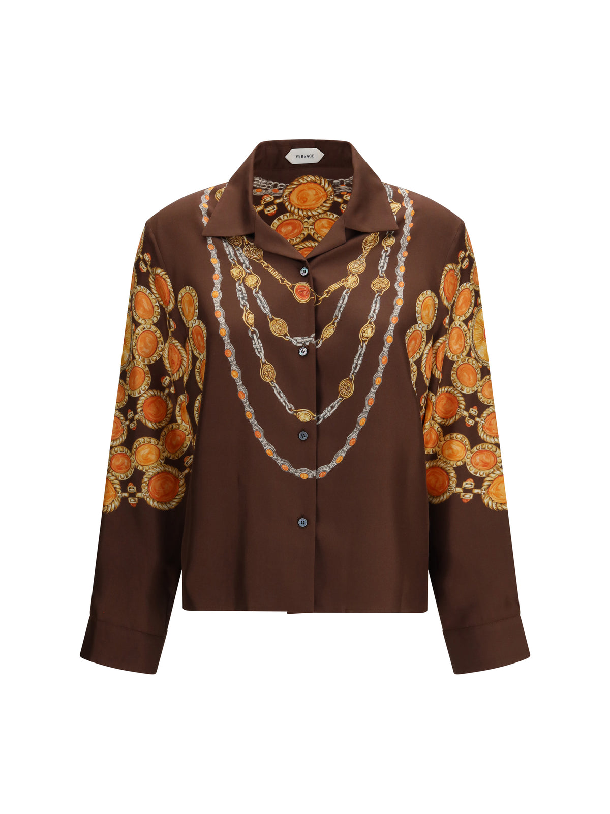 Versace Women Chain Print Buttoned Shirt