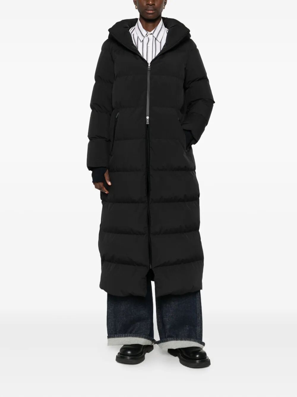 Herno Women 2Layers Hooded Long Down Jacket