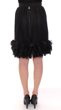 Dolce & Gabbana Black Silk Transparent Above Knees Women's Skirt