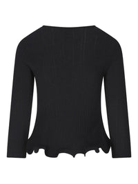FENDI Fendi Women V-Neck Ribbed Top With Ruffles