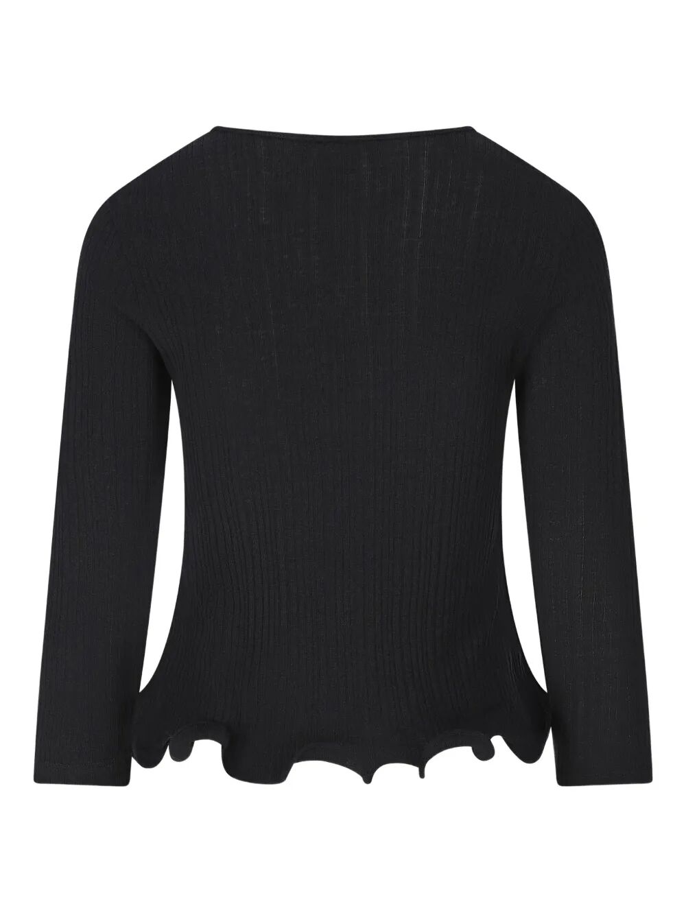 FENDI V-Neck Ribbed Top With Ruffles Women