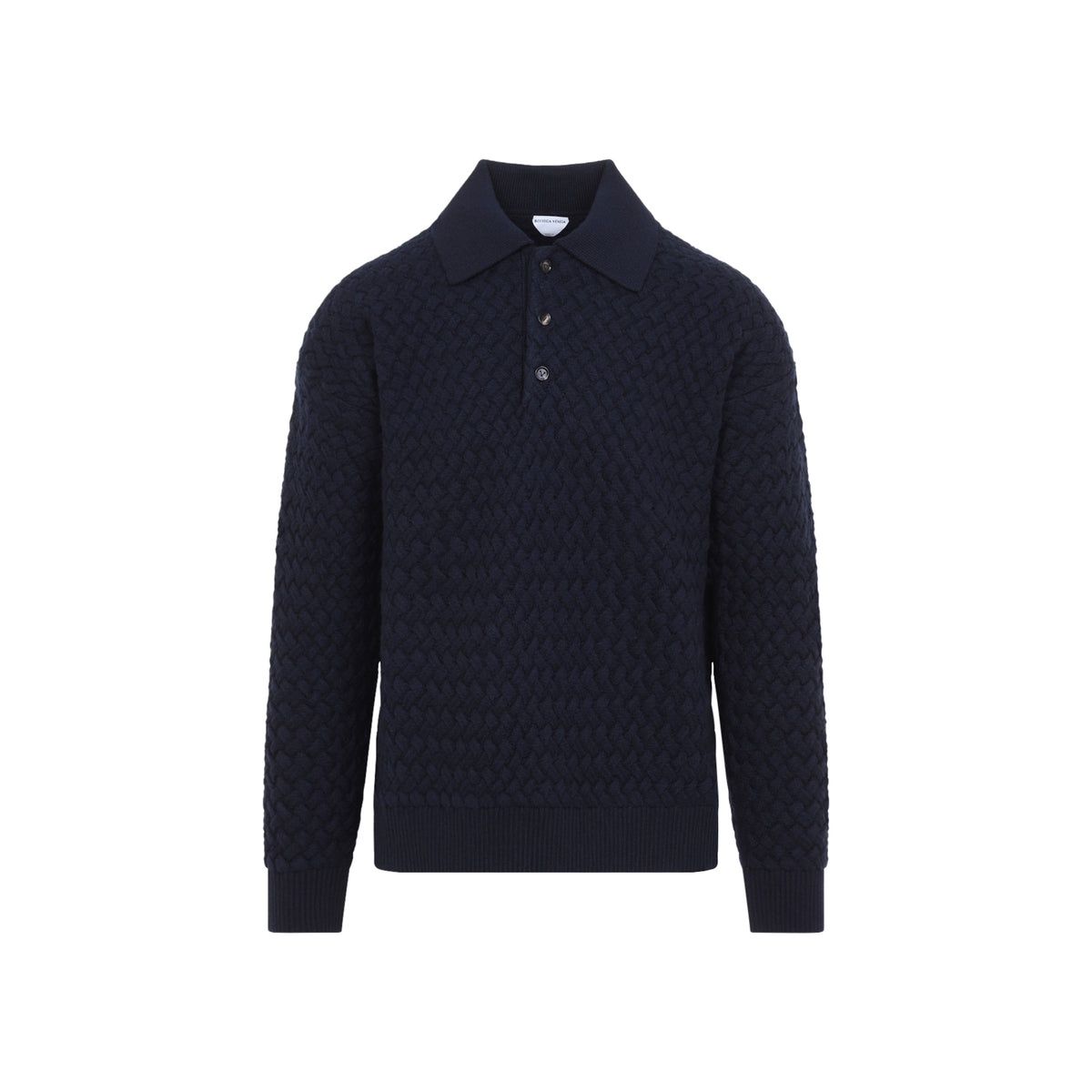Bottega Veneta Intrecciato Knit Polo Men