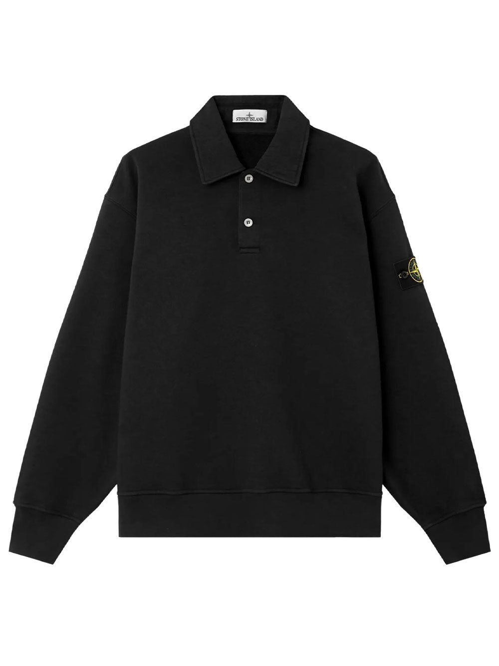 Stone Island Men Felpa Girocollo Con Colletto Polo E Vestibilità Oversize
