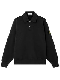 Stone Island Men Felpa Girocollo Con Colletto Polo E Vestibilità Oversize