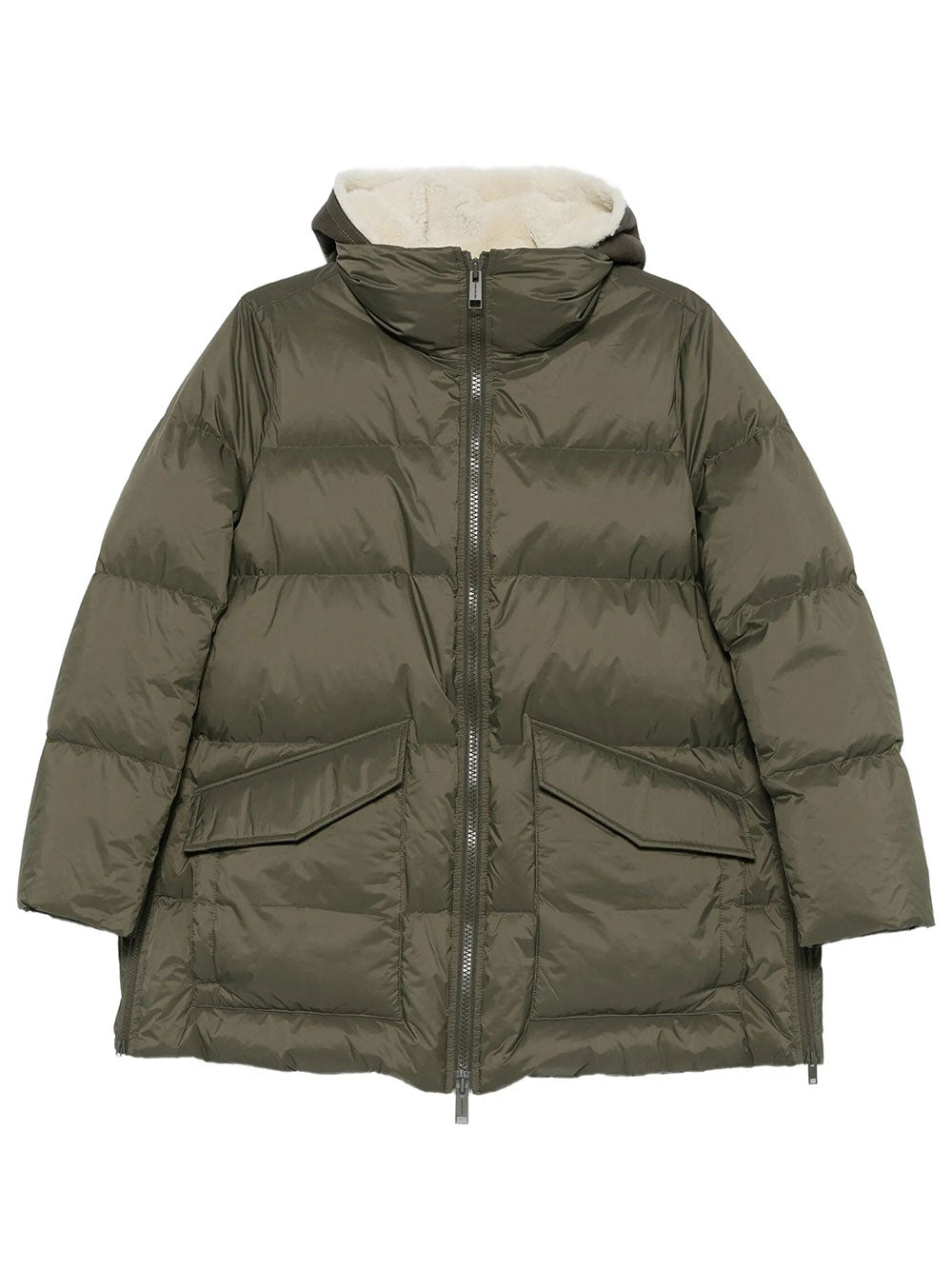 Yves Salomon Women Piumino Corto Con Fodera In Shearling Di Agnello