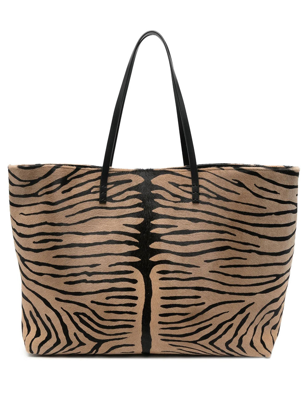 FENDI Shopper "Roll Medium" In Pelle Effetto Cavallino Stampa Tigrata Women