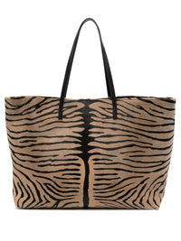 FENDI Shopper "Roll Medium" In Pelle Effetto Cavallino Stampa Tigrata Women
