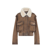 Acne Studios Leather Bomber Jacket Women