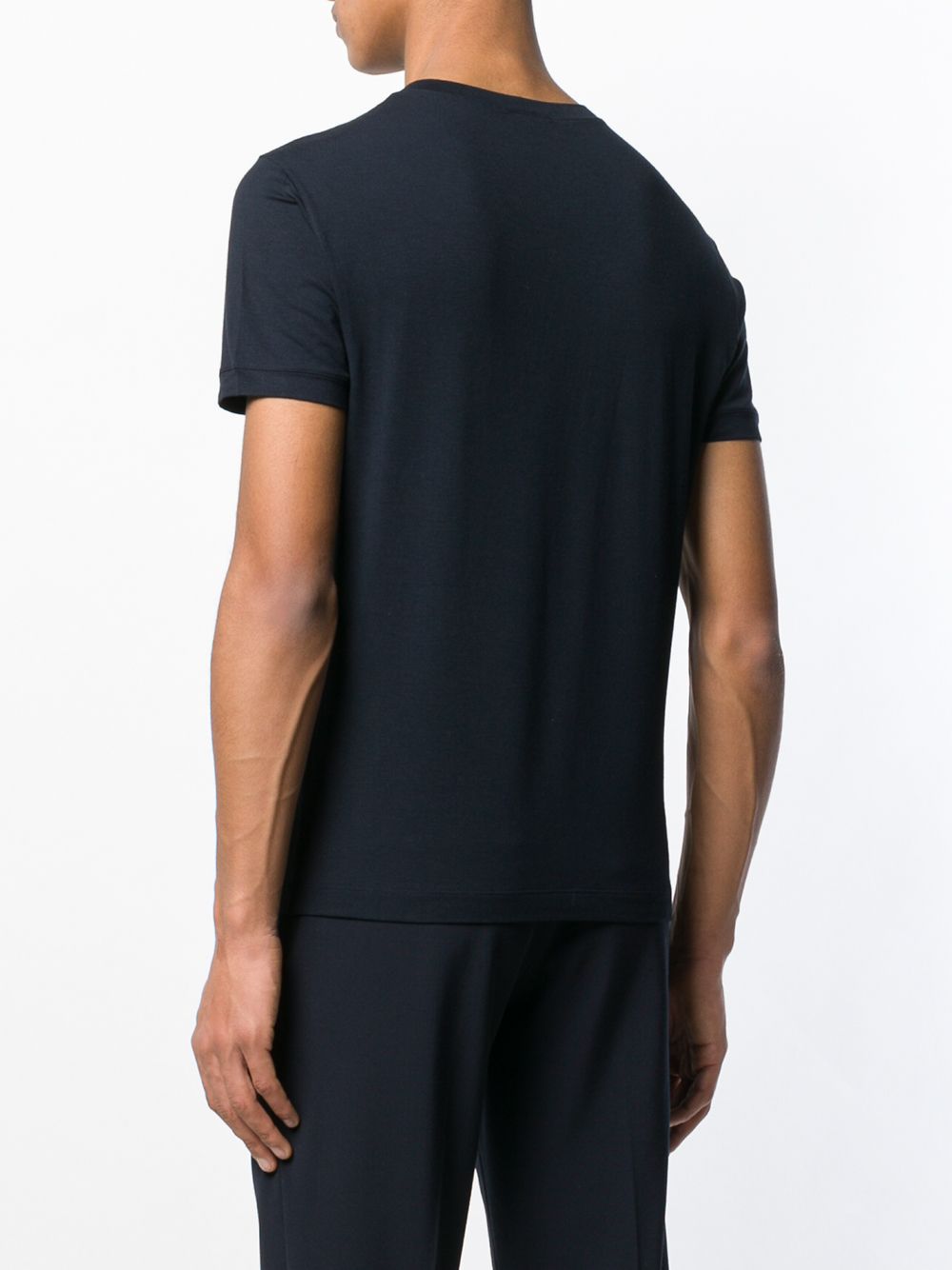 Giorgio Armani Men Stretch Viscose Jersey Crew Neck T-Shirt