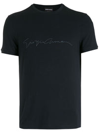 Giorgio Armani Men Asv Stretch-Viscose T-Shirt With Signature Logo