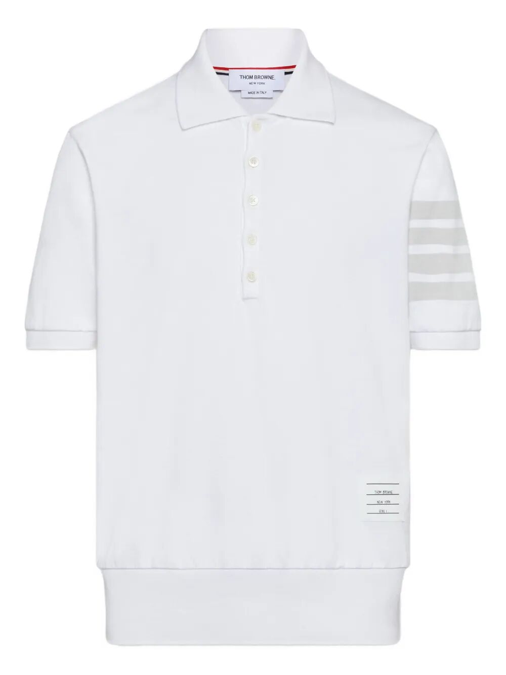 THOM BROWNE 4-Bar Cotton Piqué Polo Shirt Women