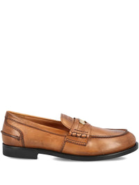 MIUMIU Vintage-Effect Leather Penny Loafers Women