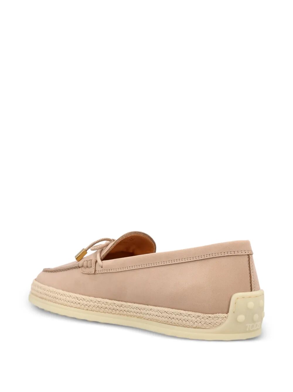 Tod's Women Raffia Weaving Silky Nubuck Loafers