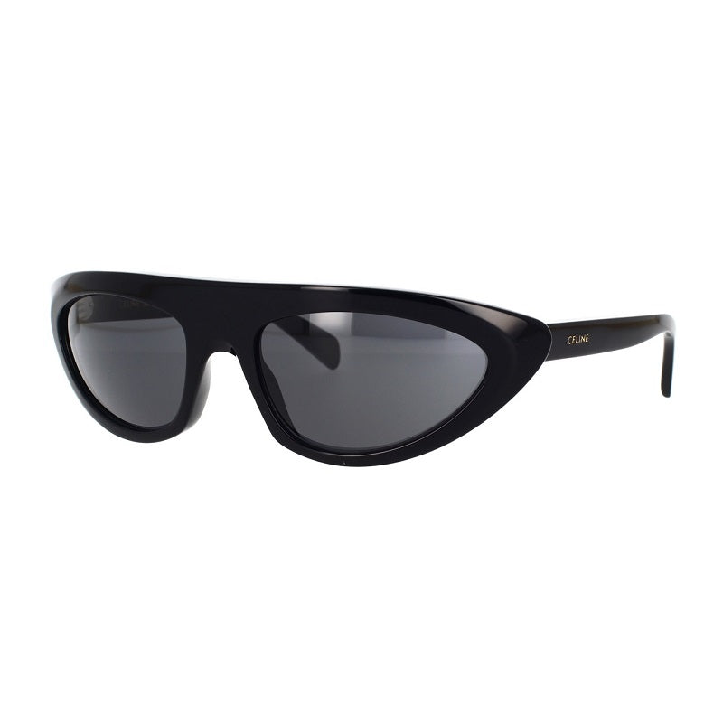 Celine Sunglasses Geometric Full Rim, Shiny Black Frame and Smoke Lens CL40261I01A