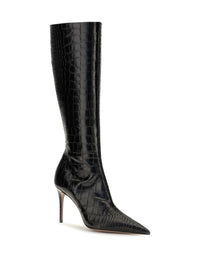 Paris Texas Women Vera Crocodile-Effect Leather Knee-High Boots