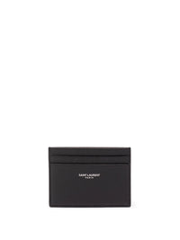 Saint Laurent Men Saint Laurent Paris Credit Card Case In Grain De Poudre Leather