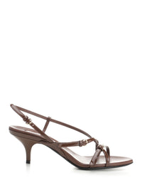 Miu Miu Women Patent Leather Sandals With Mini Buckles