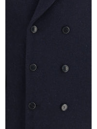 Prada Men Double-Breasted Shetland Wool Coat