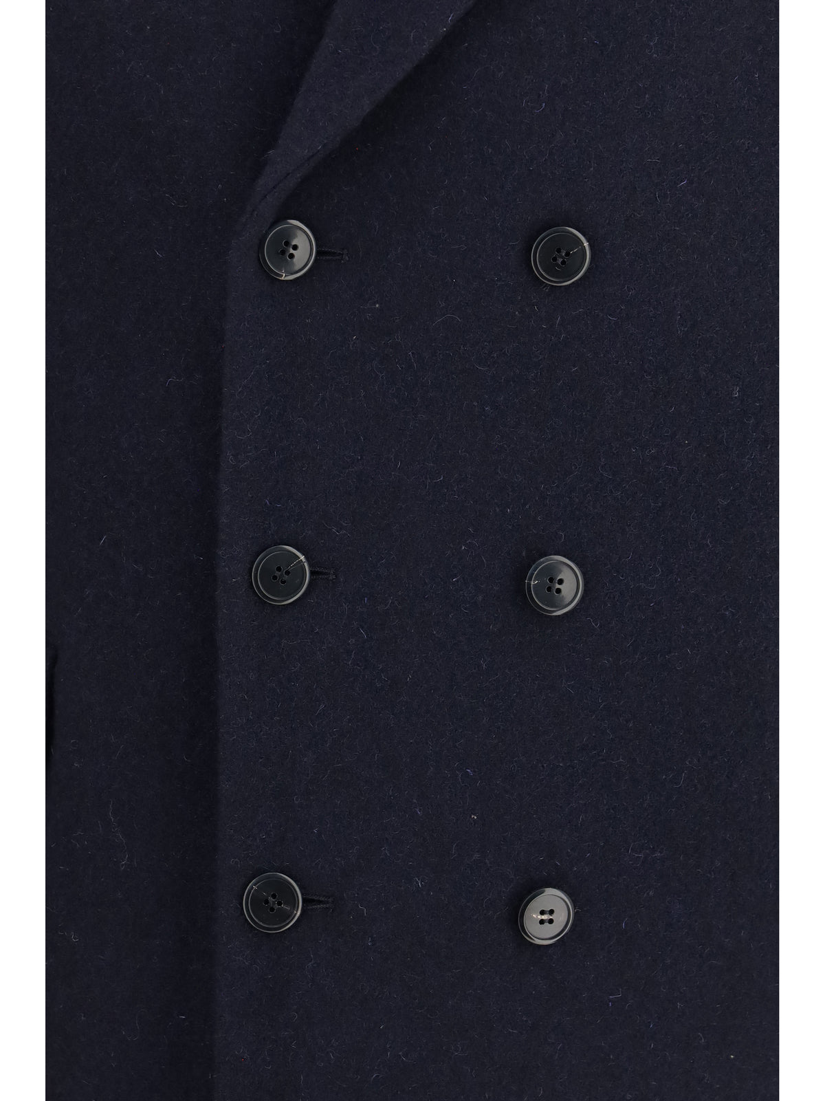 Prada Men Double-Breasted Shetland Wool Coat