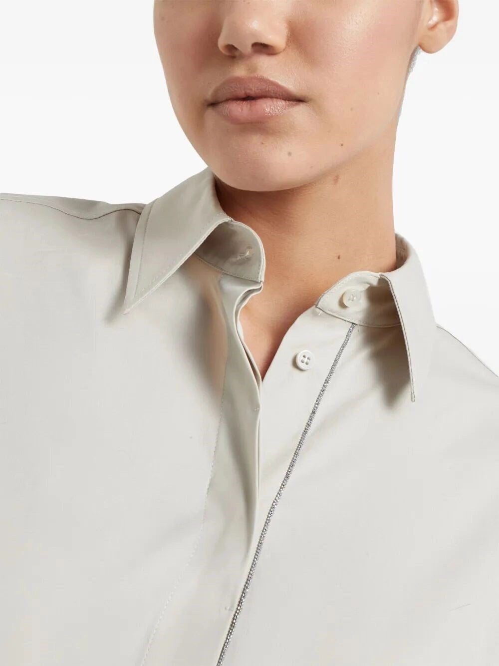 Brunello cucinelli Brunello Cucinelli Women Poplin Shirt With Shiny Trim
