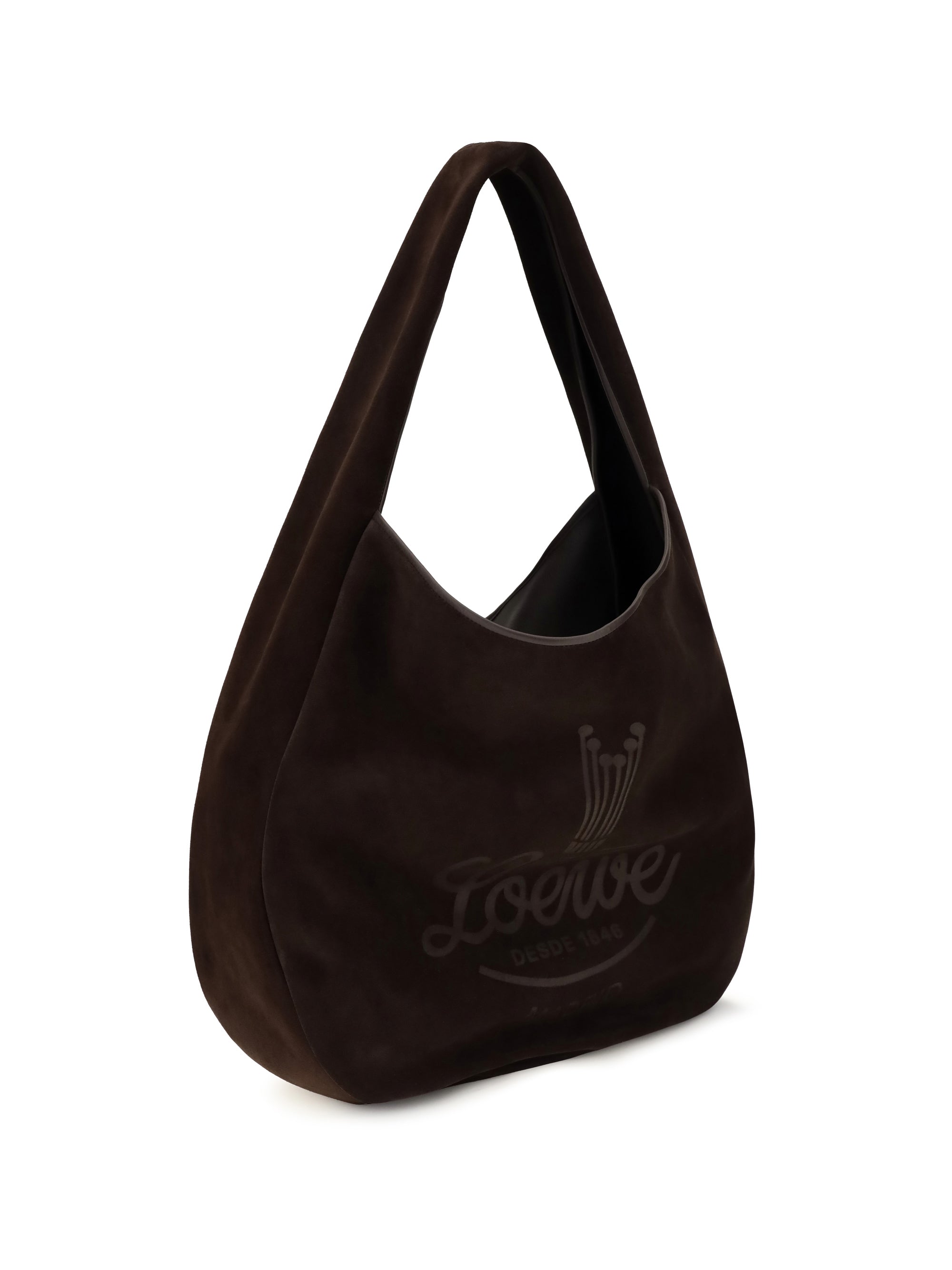 LOEWE Loewe Men Roomy Suede Calfskin Hobo Shoulder Bag