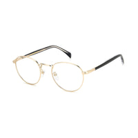 David Beckham David Beckham Eyeglasses Round Full Rim, Gold/Black Frame and Clear Demo Lenses Lens DB11270RHL00