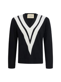 VALENTINO Valentino Men Sweater In Virgin Wool With Intarsia V Detail