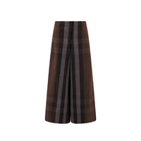 Burberry Checked Wide Leg Canvas Pants Women