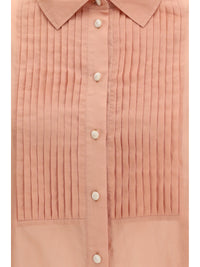 GOLDEN GOOSE Golden Goose Women Oversized Shirt In Cotton With Pleated Bib