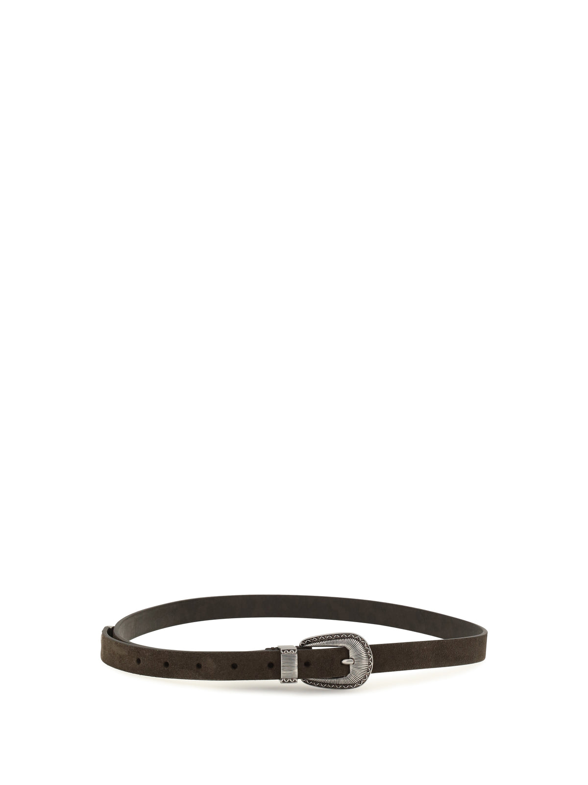 Brunello Cucinelli Men Suede Belt With Prong Buckle
