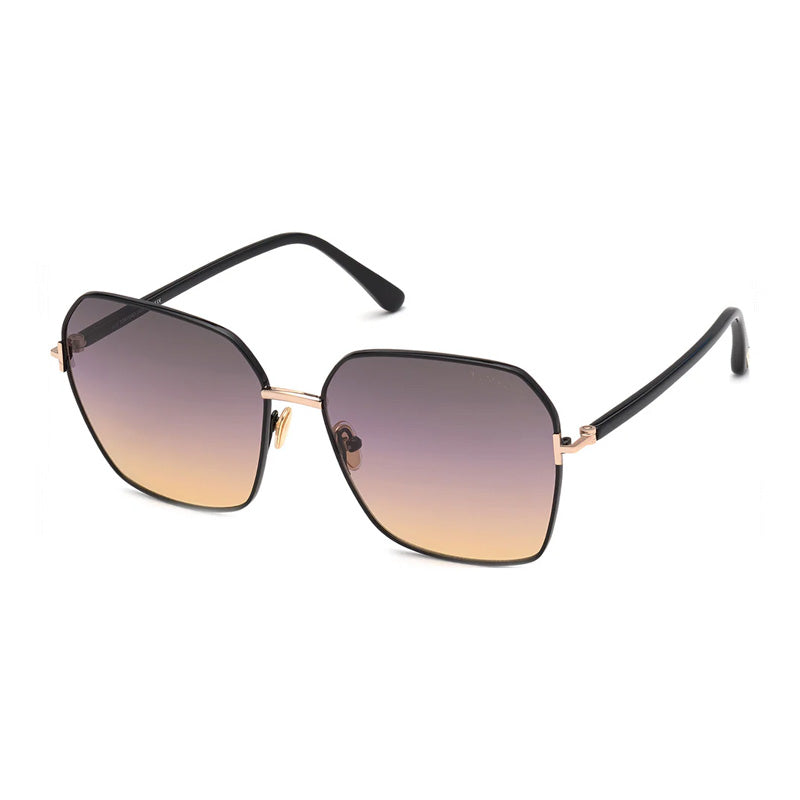 Tom Ford Tom Ford Sunglasses Square Full Rim, Rose Gold/Dark Havana Frame and Brown Gradient Lens FT083952F