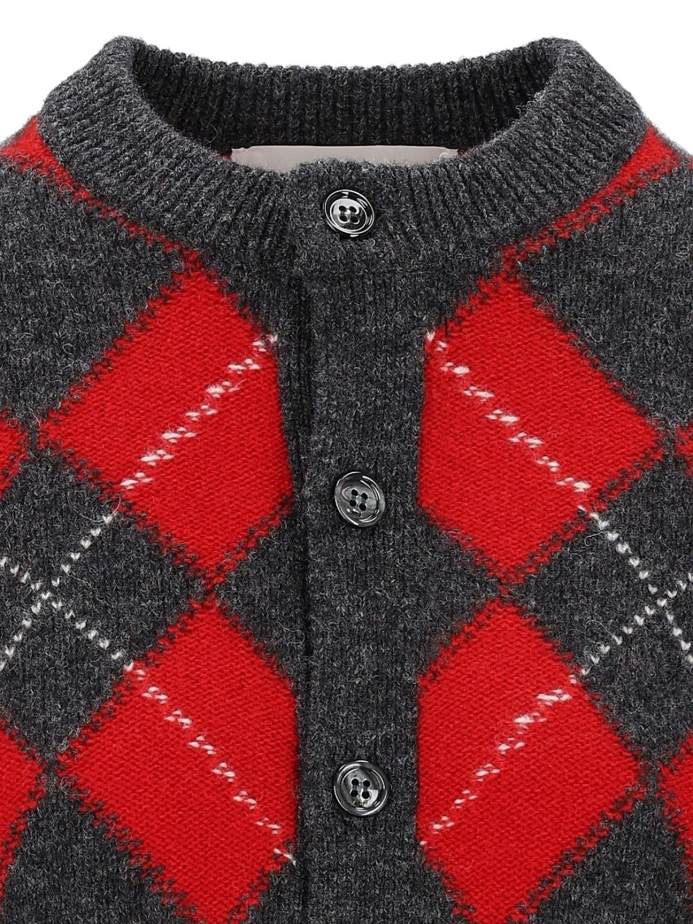Ami Ami Women Argyle Wool Cardigan