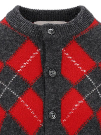 Ami Ami Women Argyle Wool Cardigan