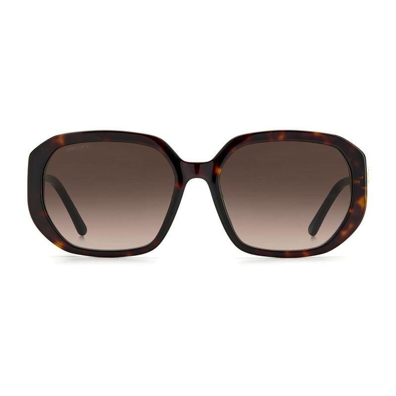 Jimmy Choo Sunglasses Square Full Rim, Havana Frame and Brown Gradient Lens KARLY/F/S0086HA