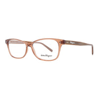 Salvatore Ferragamo Eyeglasses Rectangle Full Rim, Transparent Brown/Brown Marble Frame and Clear Demo Lenses Lens SF2910231