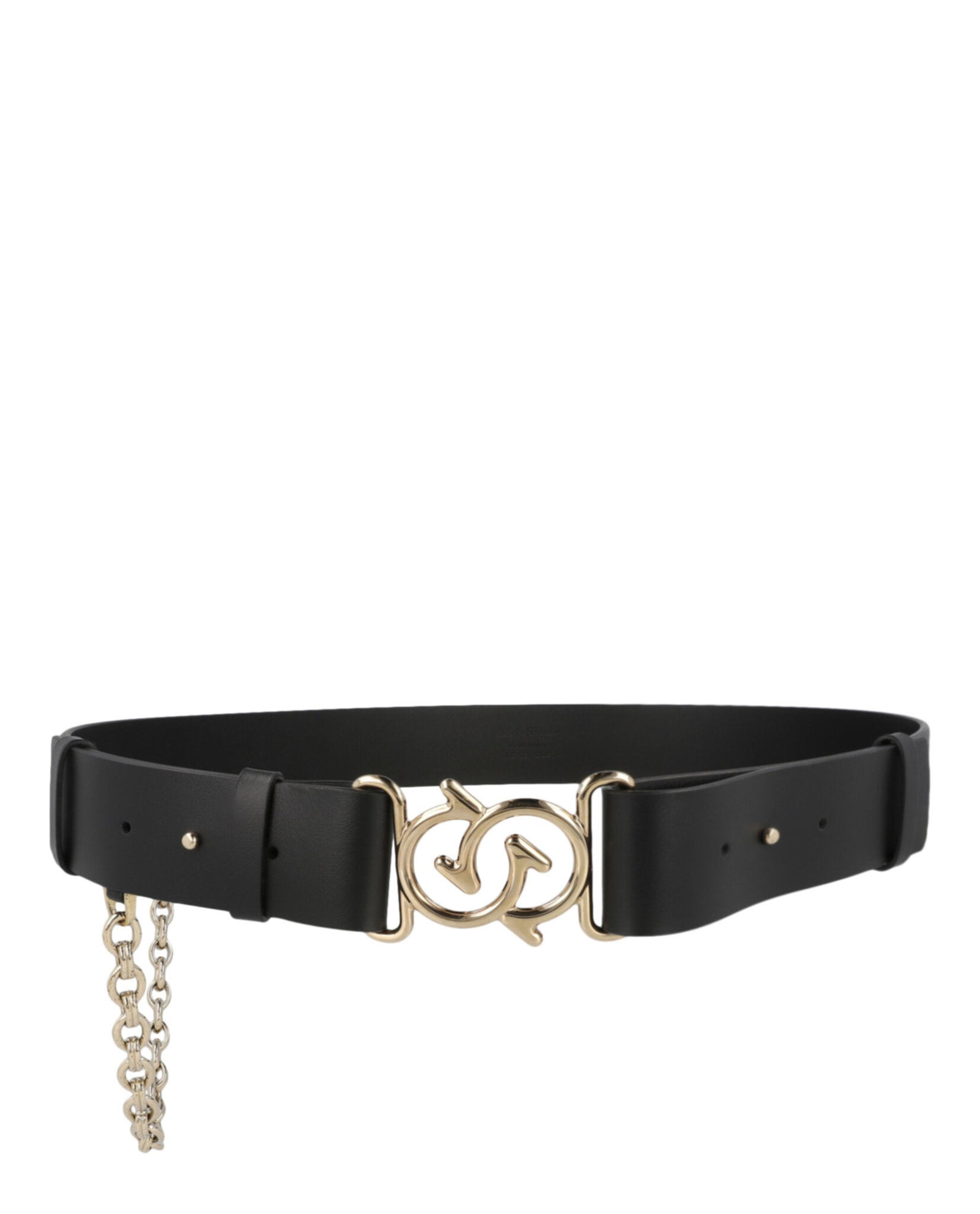 Ferragamo Womens Gancini Link Chain Belt 46 Black