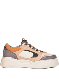 FENDI Fendi Men Fendi Force Leather Sneakers With Ff Jacquard And Mesh Details