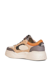 FENDI Fendi Men Fendi Force Leather Sneakers With Ff Jacquard And Mesh Details