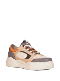 FENDI Fendi Force Leather Sneakers With Ff Jacquard And Mesh Details Women