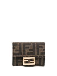 FENDI Baguette Micro Trifold Jacquard Ff Fabric Wallet Women