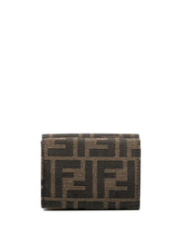 FENDI Fendi Women Baguette Micro Trifold Jacquard Ff Fabric Wallet