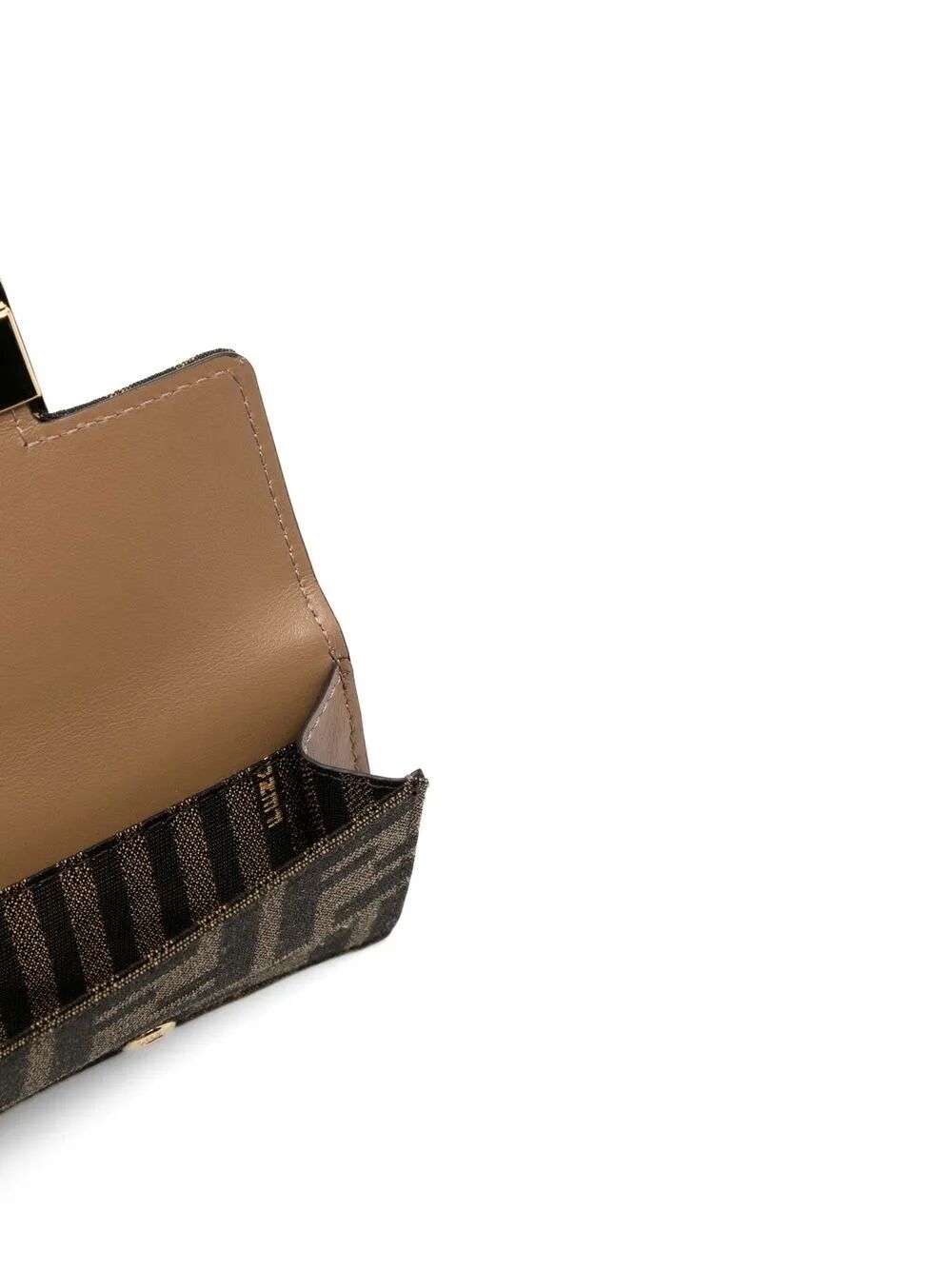 FENDI Fendi Women Baguette Micro Trifold Jacquard Ff Fabric Wallet